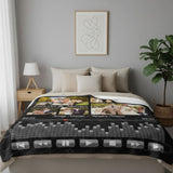 couverture personnalisé musique sur un lit