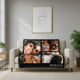 Couverture polaire personnalisée sur un canapé