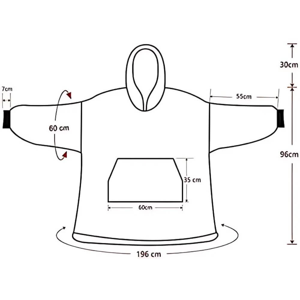 Dimensions du plaid à capuche chat