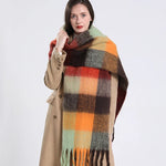 Women's wool plaid scarf