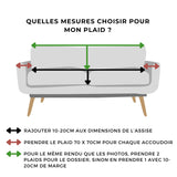 Guide des dimensions du Grand plaid pour canapé 3 places