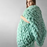 Large chunky knit blanket