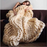 Large chunky knit blanket