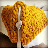 Large chunky knit blanket