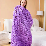 Large chunky knit blanket
