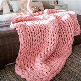Large chunky knit blanket