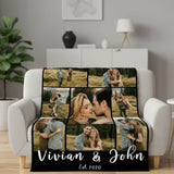 plaid adulte personnalisé prénom sur un canapé