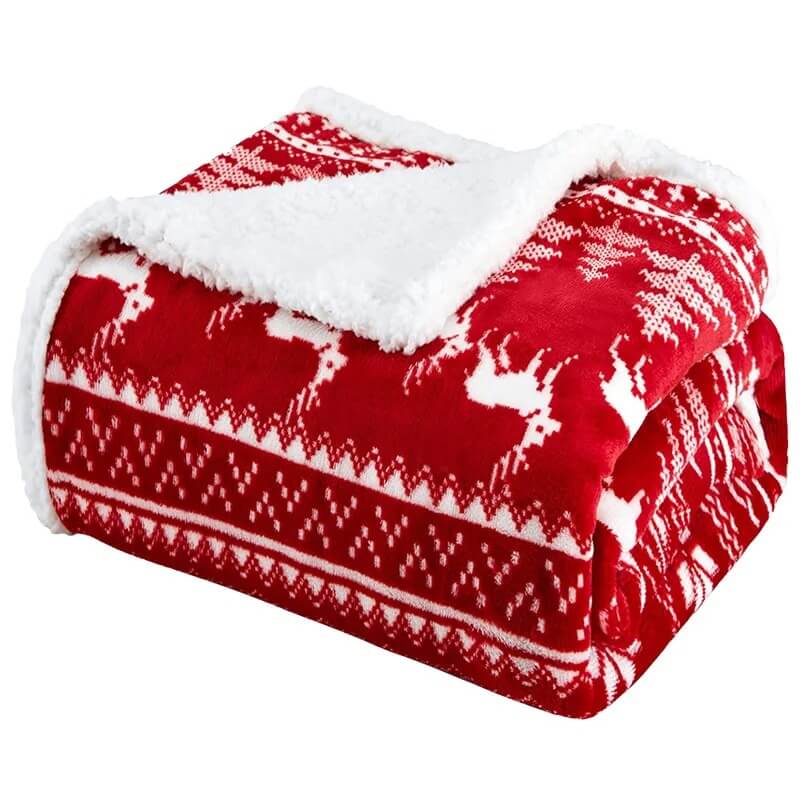 plaid de noël pour canapé plié