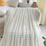 plaid imitation fourrure blanc