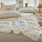 plaid imitation fourrure blanc