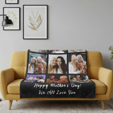 Plaid personnalisé famille sur un canapé