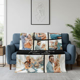 Plaid personnalisé prénoms adulte  sur canapé