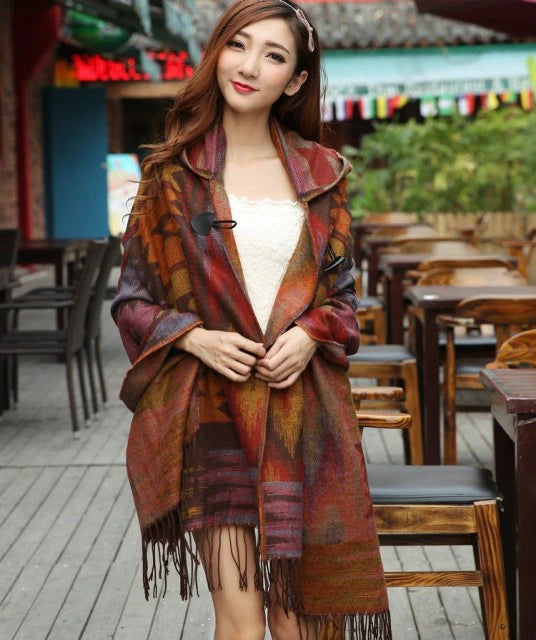 Ethnic blanket scarf