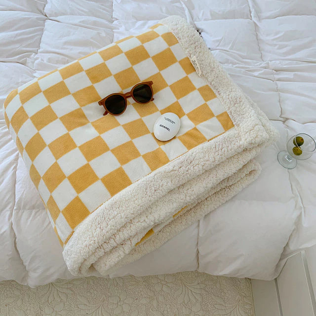 Checked fleece throw