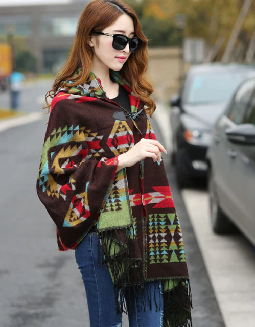 Ethnic blanket scarf