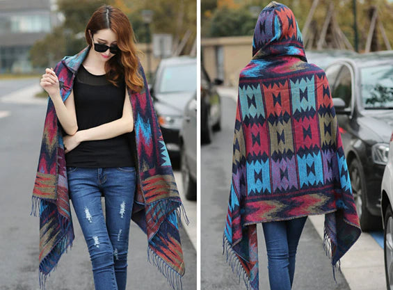 Ethnic blanket scarf