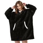 Fleece blanket with hood
