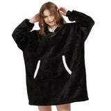 Fleece blanket with hood