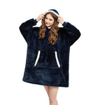 Fleece blanket with hood