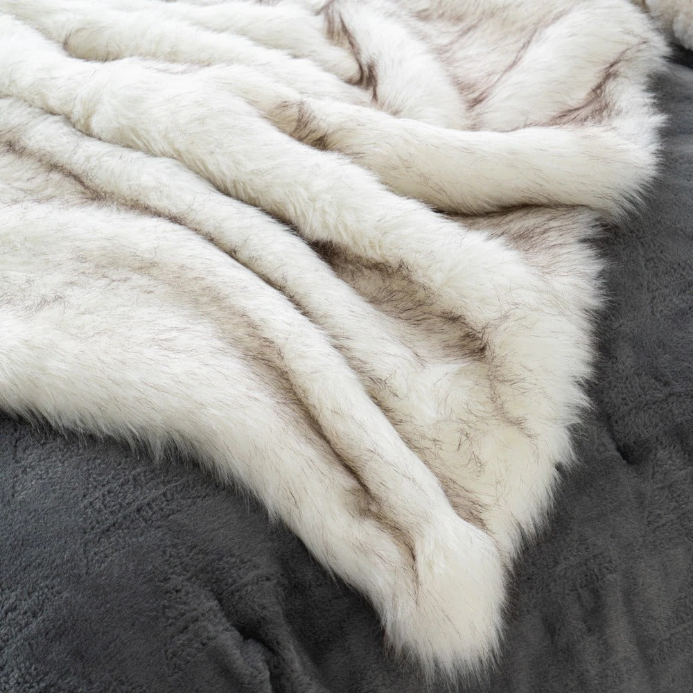 Luxury faux fur throw