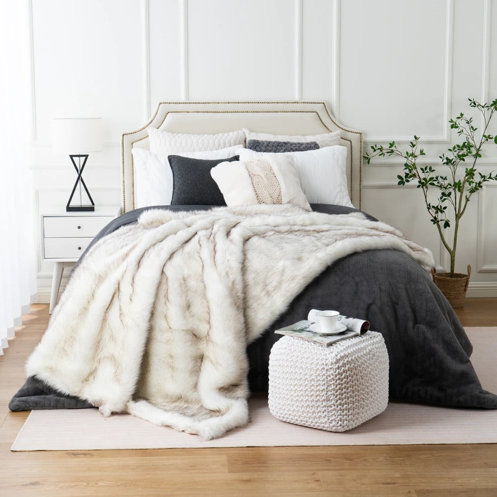 Luxury faux fur throw