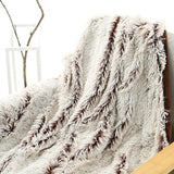 Faux fur fleece blanket