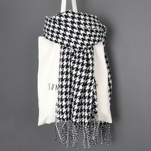 Echarpe plaid noir et blanc