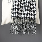 Black and white plaid scarf