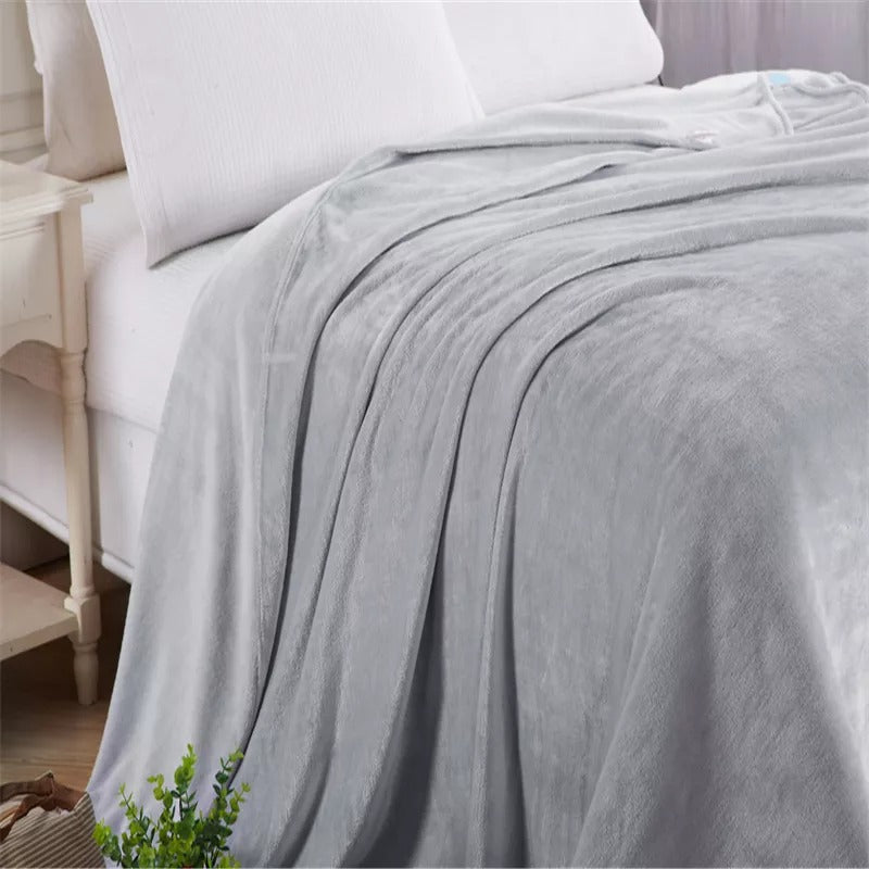 Grey sofa blanket