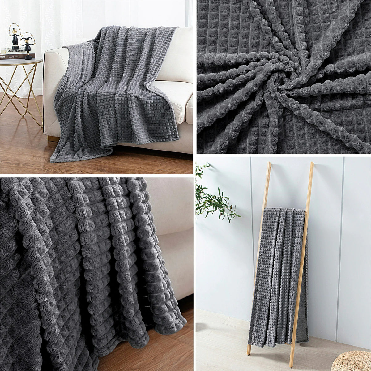 Anthracite gray throw